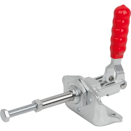 Kipp Push-Pull Clamp Standard, With Mounting Bracket, F2=2000, Steel Galvanized, Comp:Plastic Comp:Red K1547.02000